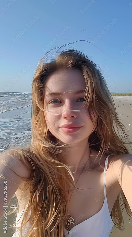 Close-up of a confident young blonde woman in the age of 20's Close-up of a confident young blonde woman in the age of 20's