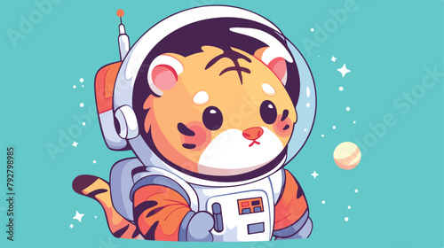 Tiger Astronaut Cute Creative Kawaii Cartoon Mascot