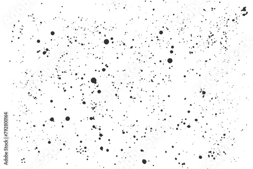 Grunge vector texture with black paint splashes. Abstract grainy noisy background.