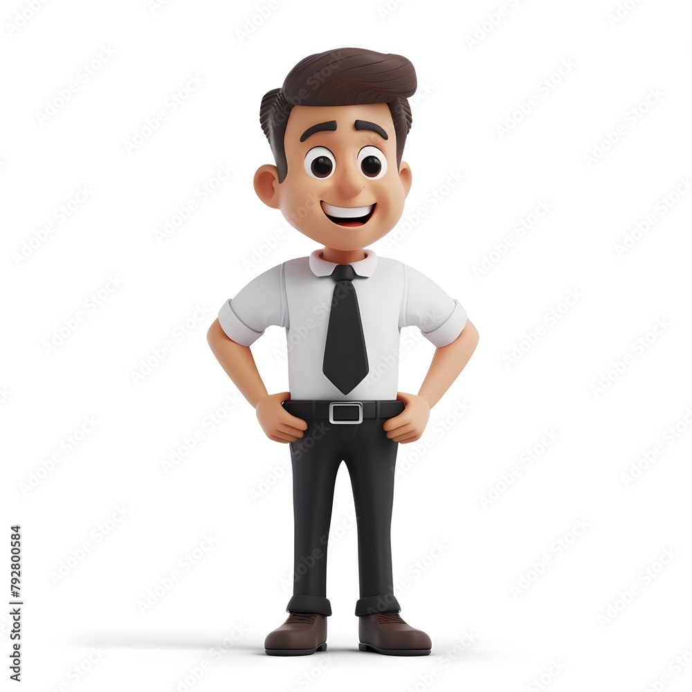 3d Cartoon Image of a Student With Backpack On White Background.Generated AI 3d Cartoon Image of a Student With Backpack On White Background.Generated AI