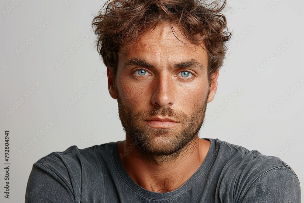A man with a skeptical expression, raising an eyebrow in doubt or disbelief A man with a skeptical expression, raising an eyebrow in doubt or disbelief