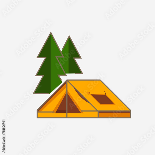 vector graphic of tent good for national tent celebration. flat design. flyer design.flat illustration.