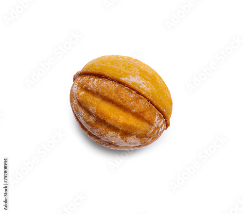 nut-shaped cookies on white background photo