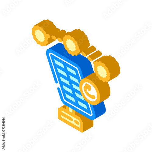 tracking system solar panel isometric icon vector. tracking system solar panel sign. isolated symbol illustration