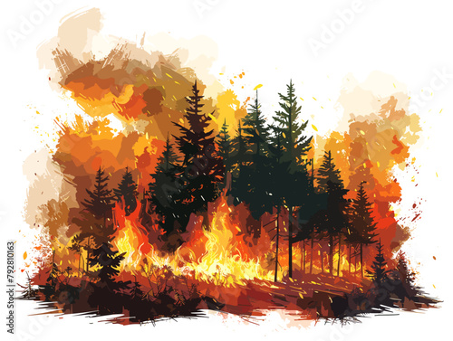 Raw Animated Whirling Wildfire Devouring a Parched Forest: A Tale of Destruction and Renewal
