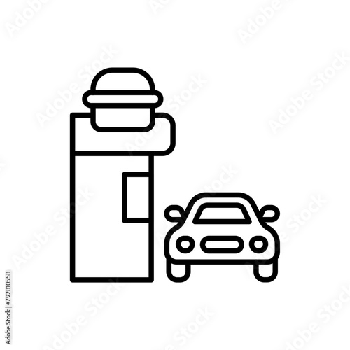 Drive thru outline icons, minimalist vector illustration ,simple transparent graphic element .Isolated on white background