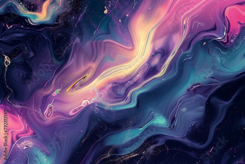 Ethereal holographic marble pattern background