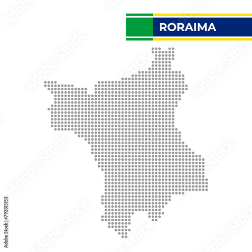 Dotted map of the State of Roraima in Brazil photo
