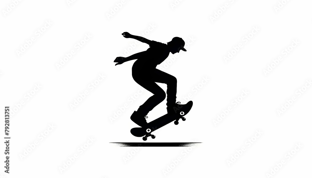 Boy having fun playing skateboard