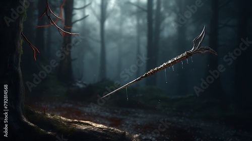 A solitary arrow  suspended in time as it awaits the command to unleash its potential with deadly accuracy