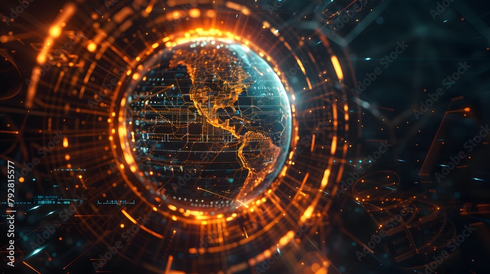 Obraz premium circular technology background
