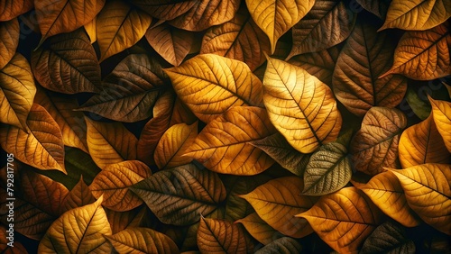 Autumn Harmony Background: A Close-Up of Beautifully Fall Leaves