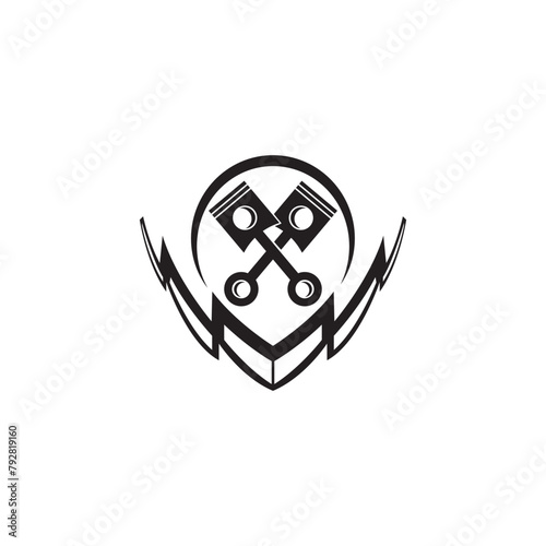 logo icon piston motorbike vector symbol illustration design