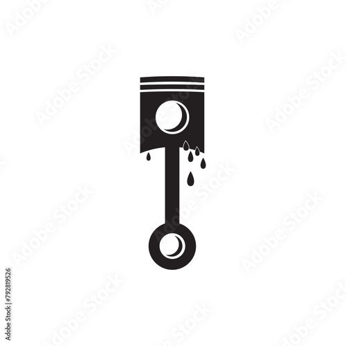 piston logo icon lubricating oil illustration vector design