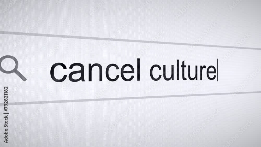 Searching Cancel Culture on the Internet, Computer Screen Macro Searching Cancel Culture on the Internet, Computer Screen Macro