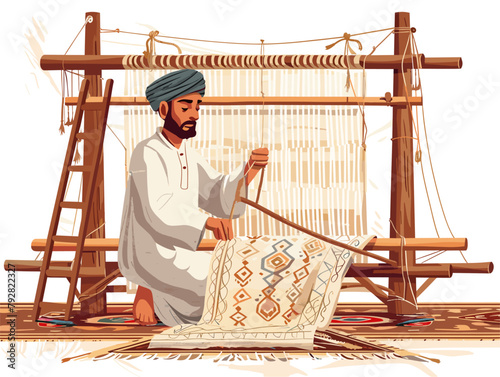 Artisan Weavers' Timeless Tapestry: Preserving Centuries-Old Craft through Animated Illustrations