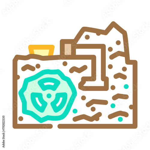 uranium mining nuclear energy color icon vector. uranium mining nuclear energy sign. isolated symbol illustration
