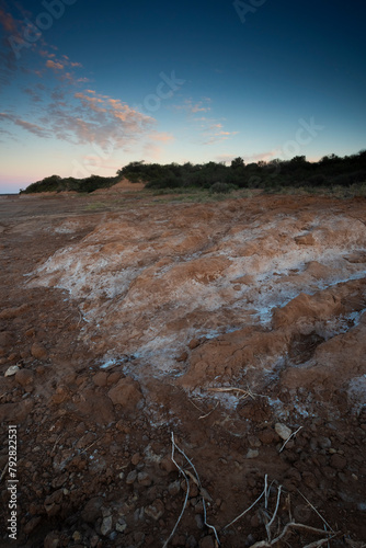 Semi desert environment landcape, La Pampa province, Patagonia, Argentina. photo