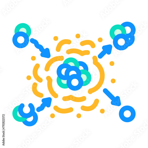 fusion nuclear energy color icon vector. fusion nuclear energy sign. isolated symbol illustration