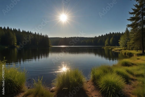Summer in the forest, lake, bright sun © Юлия Богза