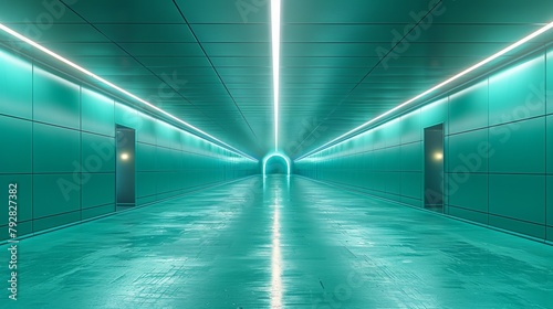 A long hallway with a light at the end of it  AI