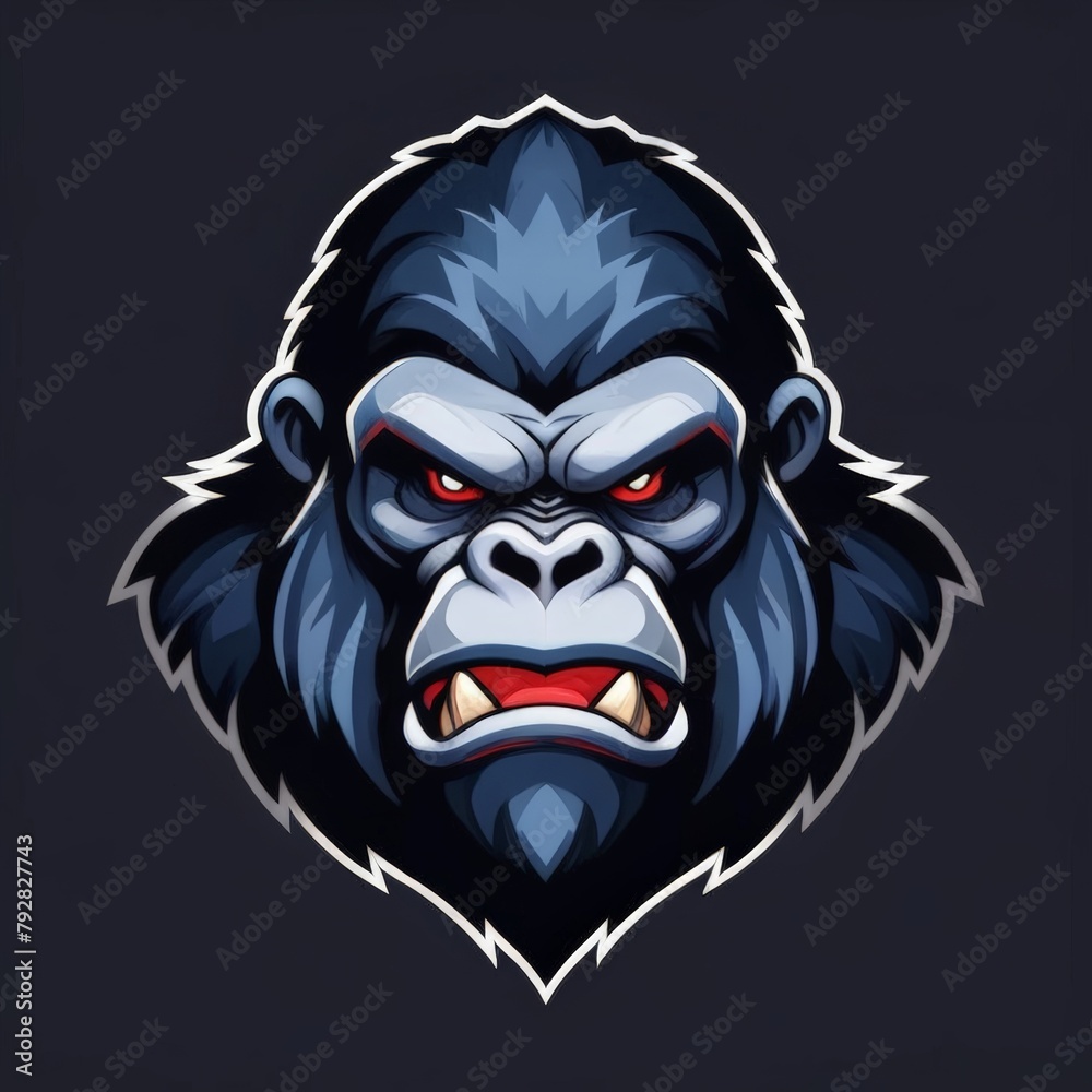 Rampaging Energy King Kong Logo Design, Fierce Eyes and Aggressive Face, Suitable for Esport Teams Rampaging Energy King Kong Logo Design, Fierce Eyes and Aggressive Face, Suitable for Esport Teams