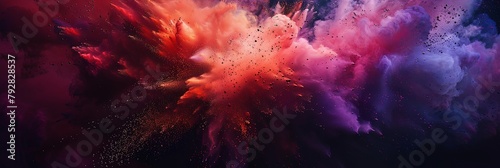 Wallpaper Mural Vivid Hues of Joy: Holi Powder Burst in the Dark Torontodigital.ca