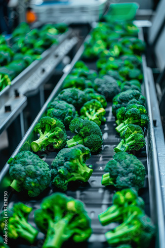 broccoli in the factory industry. Selective focus. © yanadjan