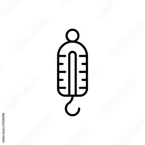 Weight scale outline icons, minimalist vector illustration ,simple transparent graphic element .Isolated on white background