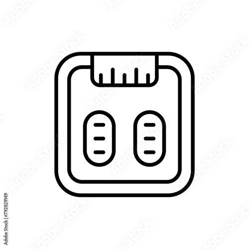 Weight scale outline icons, minimalist vector illustration ,simple transparent graphic element .Isolated on white background