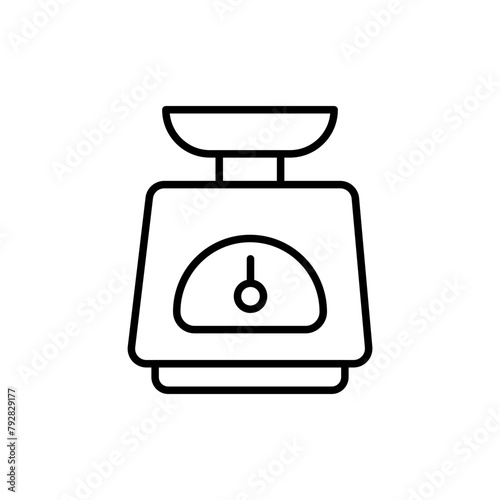 Weight scale outline icons, minimalist vector illustration ,simple transparent graphic element .Isolated on white background