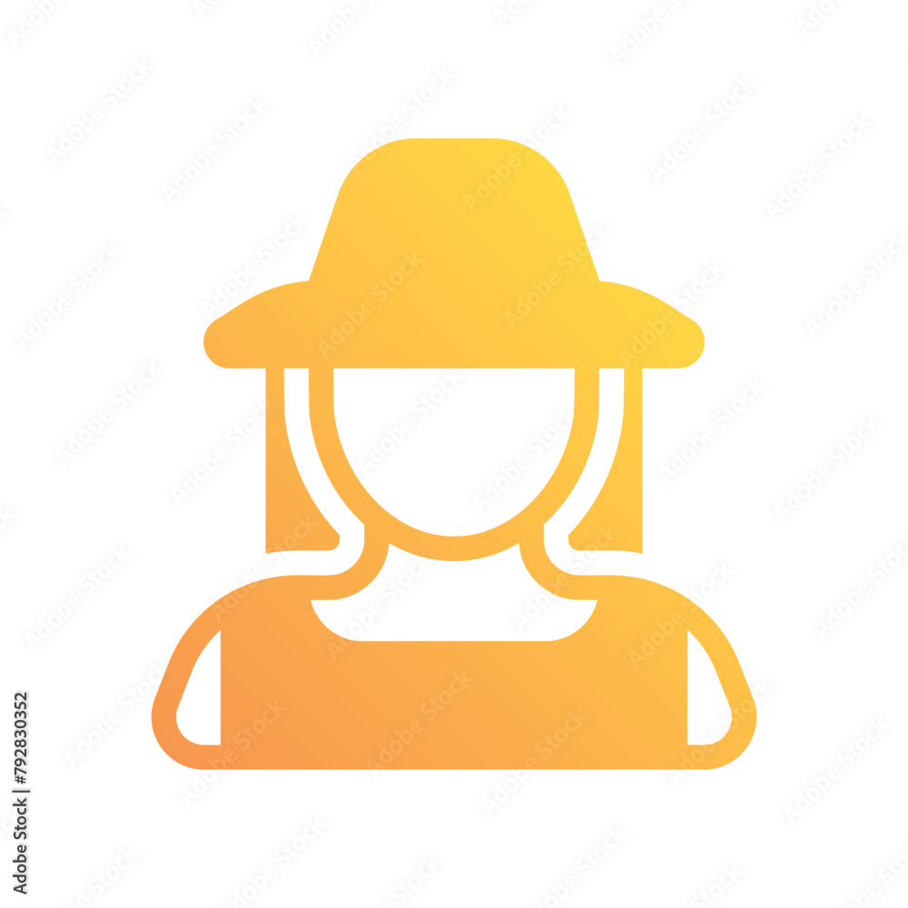 Female Farmer vector icon Female Farmer vector icon