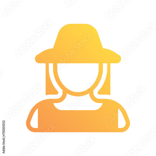 Female Farmer vector icon