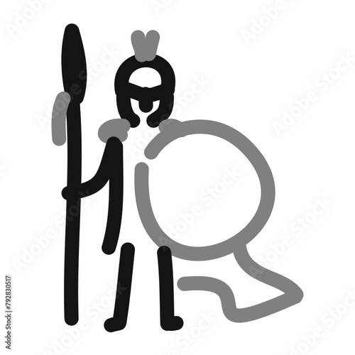 Gladiator, simple line art doodle