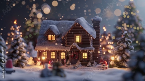 Animated 3D Christmas cards opening to reveal festive scenes and greetings