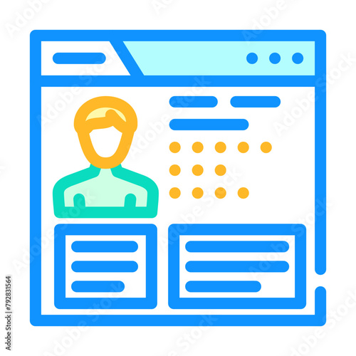 persona ux ui design color icon vector. persona ux ui design sign. isolated symbol illustration