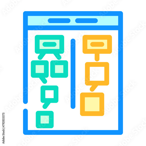 affinity diagram ux ui design color icon vector. affinity diagram ux ui design sign. isolated symbol illustration