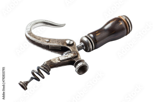 Corkscrew Wine Opener with Lever Arm On Transparent Background