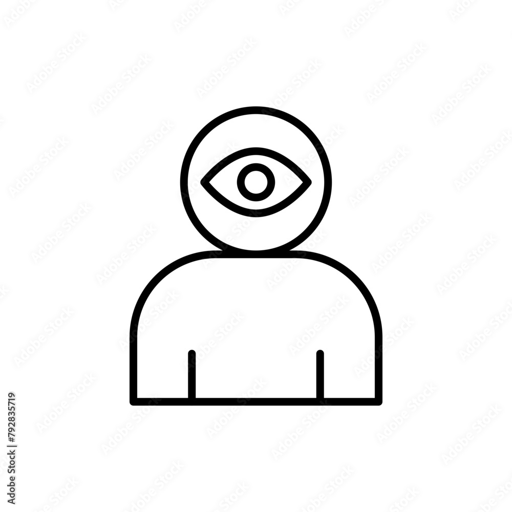 Naklejka premium User surveillance outline icons, minimalist vector illustration ,simple transparent graphic element .Isolated on white background