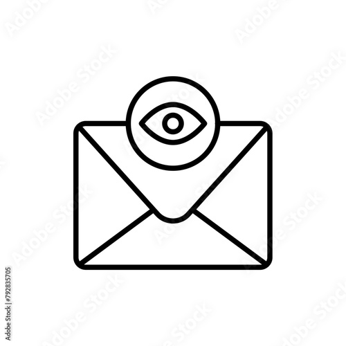 Mail surveillance outline icons, minimalist vector illustration ,simple transparent graphic element .Isolated on white background