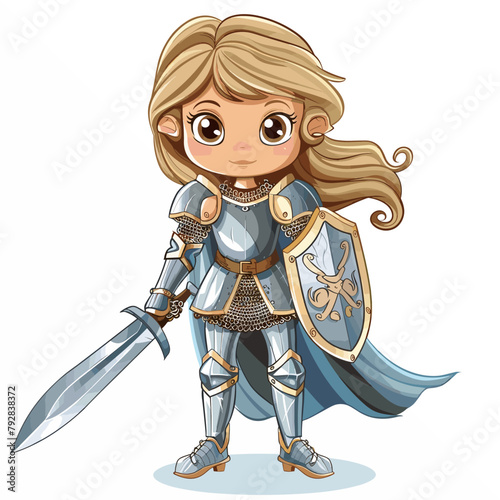 vector girl knight .Generative AI
