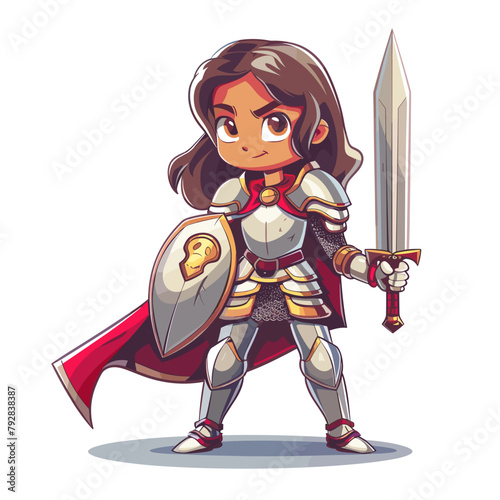 vector girl knight .Generative AI