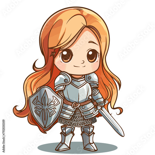 vector girl knight .Generative AI