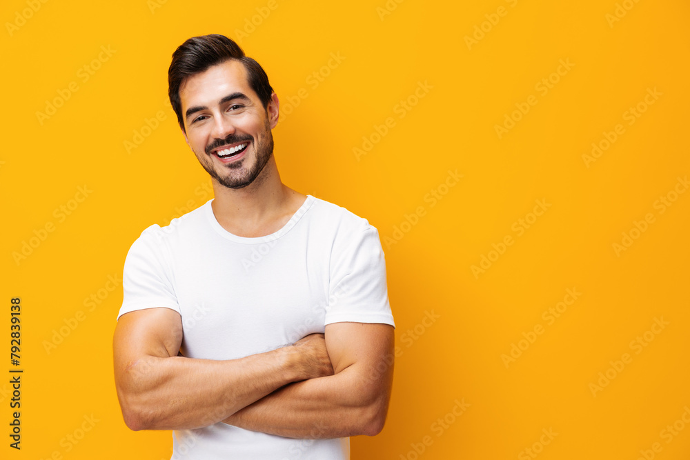 Lifestyle man studio portrait white mockup template t-shirt Lifestyle man studio portrait white mockup template t-shirt