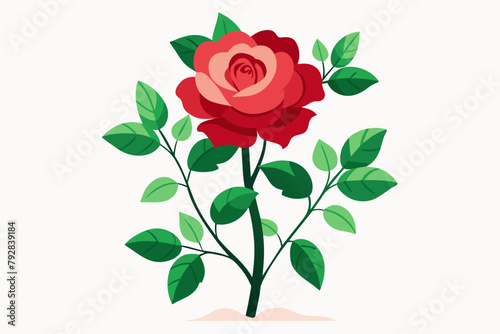 rose adorned with the most enchanting of bloom vector artwork illustration © Ishraq