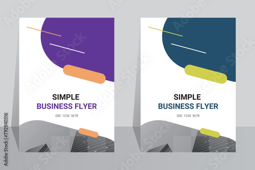 Modern geometric company A4 flyer template