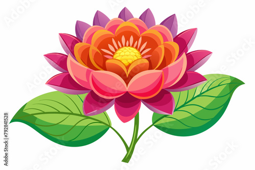 Flat color beautiful flower printable vector art illustration