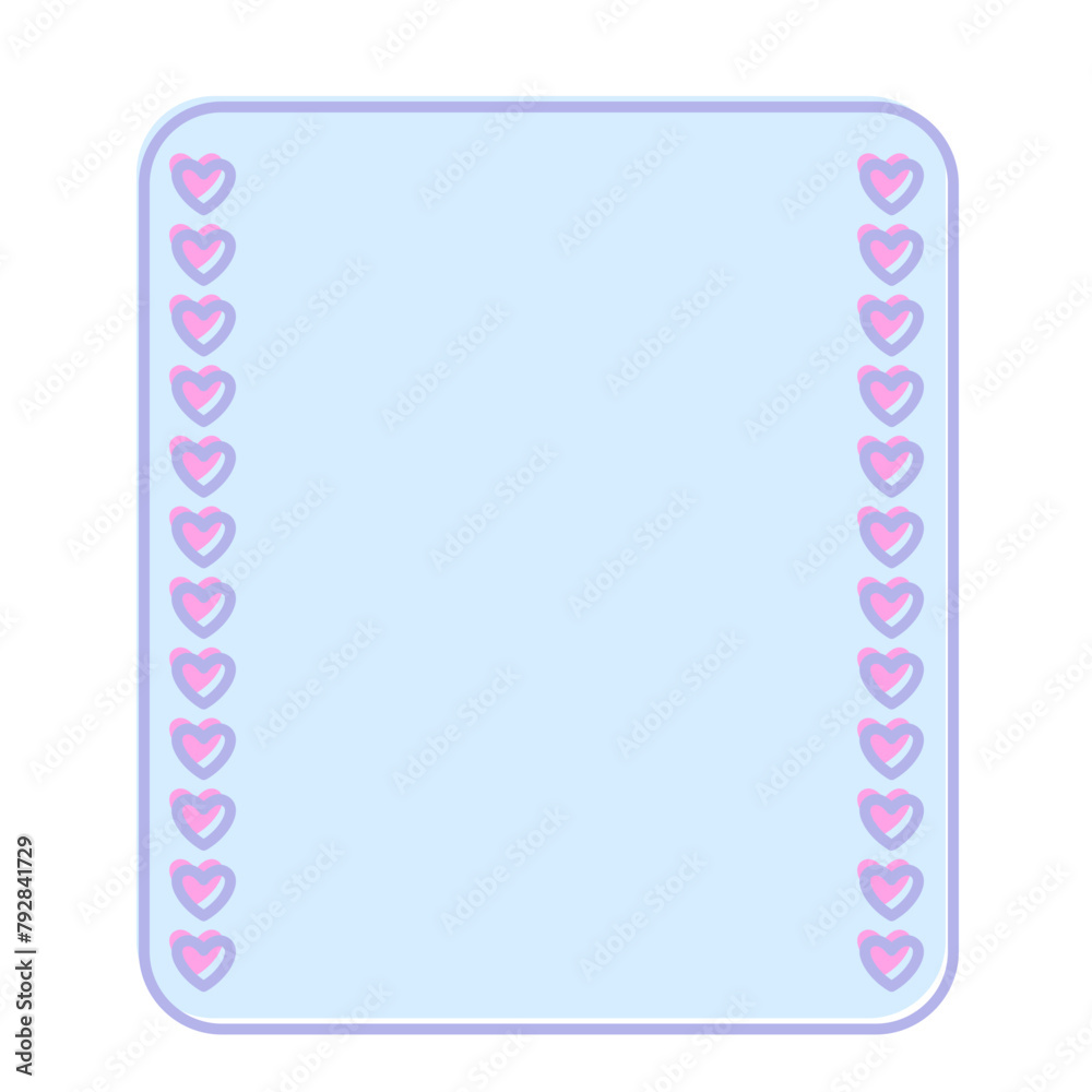 Cute Pastel Baby Note Frame with Heart Icon. Romantic Soft Colored Border with Purple Line Template. Vintage Gently Baby Frame Decoration Element. Kawaii Cute Frame Element Symbol. Cute Pastel Baby Note Frame with Heart Icon. Romantic Soft Colored Border with Purple Line Template. Vintage Gently Baby Frame Decoration Element. Kawaii Cute Frame Element Symbol.