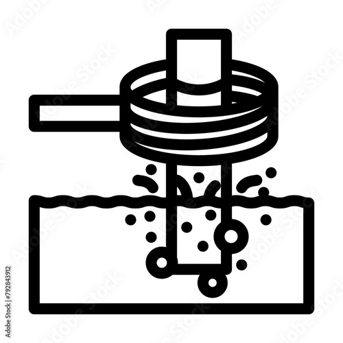 hardening blacksmith metal line icon vector. hardening blacksmith metal sign. isolated contour symbol black illustration