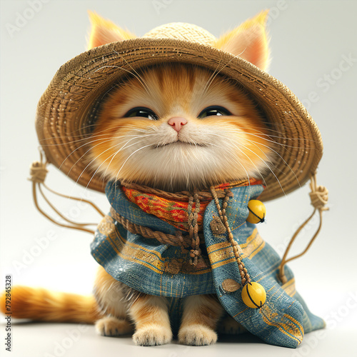 cat wear a hat (ID: 792845328)